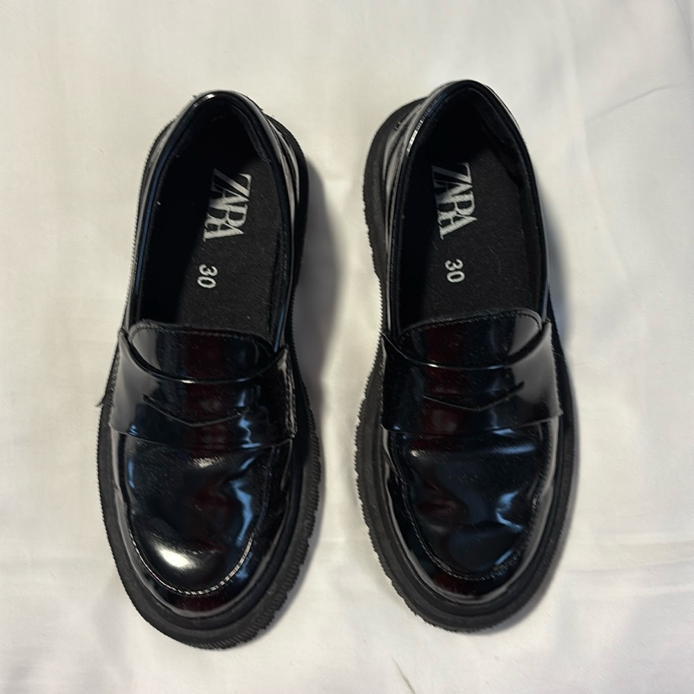 Girls black loafers